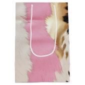 Western Cowgirl Roze Zwart Wit Goud Abstract Medium Cadeauzakje (Achterkant)