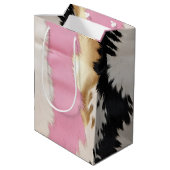 Western Cowgirl Roze Zwart Wit Goud Abstract Medium Cadeauzakje (Achterkant Gekanteld)