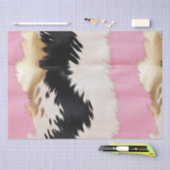 Western Cowgirl Roze Zwart Wit Goud Abstract Tissuepapier (Craft)