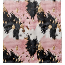Western cowgirl roze zwart wit goud douchegordijn