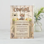 Western cowgirl rustiek scrapbooking dagboek bloem kaart (Staand voorkant)