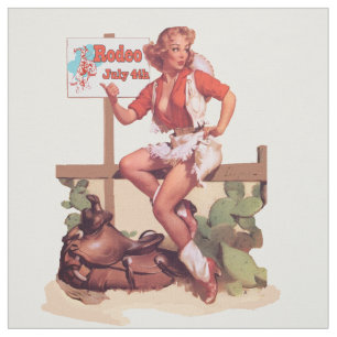 Western Cowgirl Saddle Rodeo-teken Stof