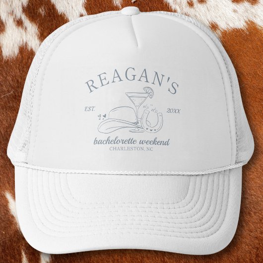 Western Cowgirl Schattige Hand getrokken vrijgezel Trucker Pet