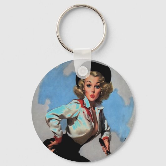 Western Cowgirl Sleutelhanger (Voorkant)