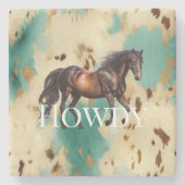 Western Cowgirl Stenen Onderzetter (Voorkant)