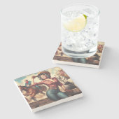  Western Cowgirl Stenen Onderzetter (Zijkant)