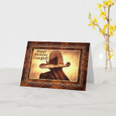 Western Cowgirl Theren Birthday Kaart (Gele Bloem)