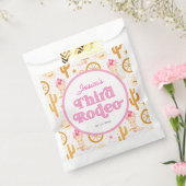 Western Cowgirl Third Rodeo 3rd Birthday Party Bedankzakje (Gezegeld)