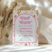 Western Cowgirl Third Rodeo 3rd Birthday Party Kaart