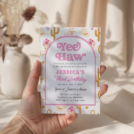 Western Cowgirl Third Rodeo 3rd Birthday Party Kaart