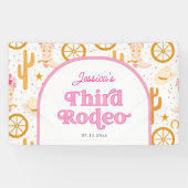 Western Cowgirl Third Rodeo 3rd Birthday Party Spandoek (Horizontaal)