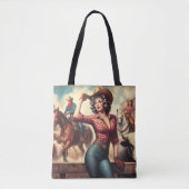  Western Cowgirl Tote Bag (Voorkant)