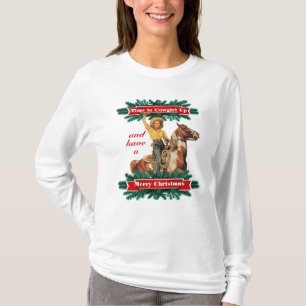 Western  Cowgirl Up Merry Christmas T-shirt