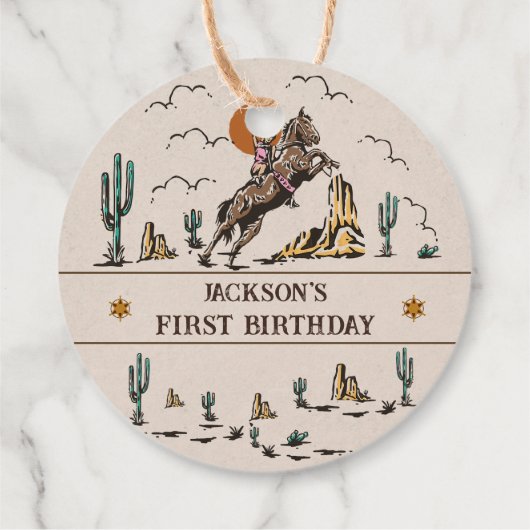 Western Cowgirl Verjaardagsfeest Bedankjes Labels (Achterkant)