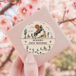 Western Cowgirl Verjaardagsfeest Ronde Sticker