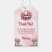 Western Cowgirl Verjaardagsfeestje Dank je wel Fav Cadeaulabel (Voorkant)