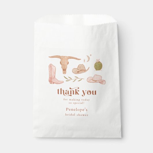 Western Cowgirl-Vrijgezellenfeest Bedankzakje (Voorkant)