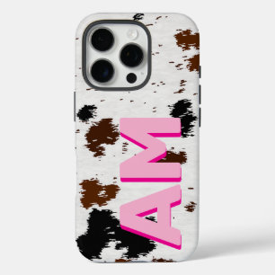 Western Cowhide Roze Schaduw Monogram  iPhone 16 Pro Hoesje