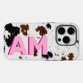 Western Cowhide Roze Schaduw Monogram Case-Mate iPhone Case (Achterkant (horizontaal))