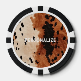 Western Cream Brown Cowboy Koeienhuid Poker Chips