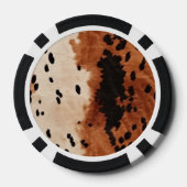 Western Cream Brown Cowboy Koeienhuid Poker Chips (Achterkant)