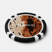 Western Cream Brown Cowboy Koeienhuid Poker Chips (Enkel)