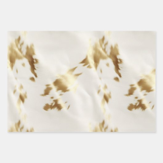 Western Cream Wit Goud Koeienhuid Inpakpapier Vel (Voorkant 3)