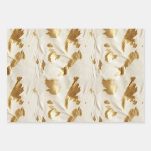 Western Cream Wit Goud Koeienhuid Inpakpapier Vel (Voorkant 2)