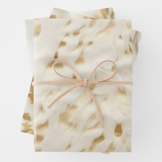 Western Cream Wit Goud Koeienhuid Inpakpapier Vel (In situ)