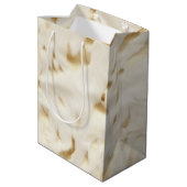 Western Cream Wit Goud Koeienhuid Medium Cadeauzakje (Achterkant Gekanteld)