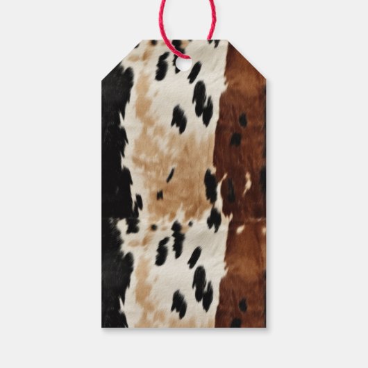 Western crème bruin Koeienhuid Cadeaulabel (Achterkant)