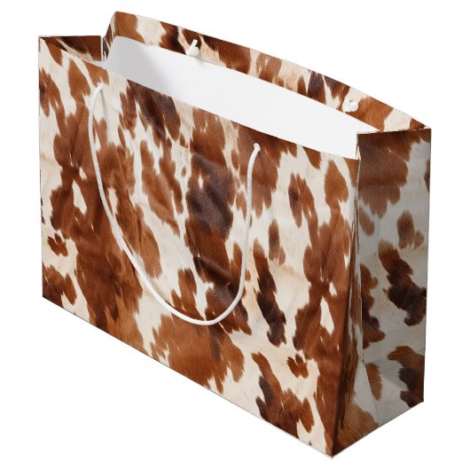 Western crème bruin Koeienhuid Groot Cadeauzakje (Achterkant Gekanteld)
