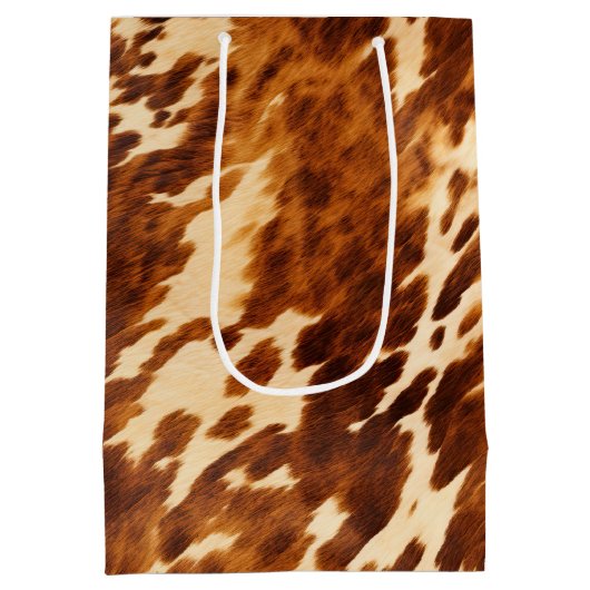 Western crème bruin Koeienhuid Medium Cadeauzakje (Achterkant)