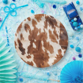 Western crème bruin Koeienhuid Papieren Bordje (Feest)