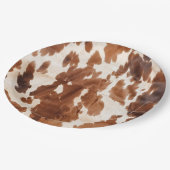 Western crème bruin Koeienhuid Papieren Bordje (Gekanteld)