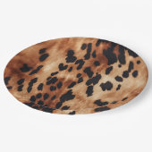 Western crème bruin Koeienhuid Papieren Bordje (Gekanteld)