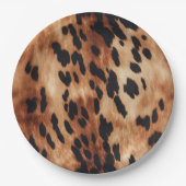 Western crème bruin Koeienhuid Papieren Bordje (Voorkant)