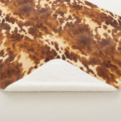 Western crème bruin Koeienhuid Sherpa Deken (3/4)