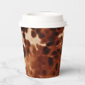 Western crème gevlekt bruin zwart Koeienhuid Papieren Bekers (Achterkant)