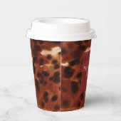 Western crème gevlekt bruin zwart Koeienhuid Papieren Bekers (Rechts)