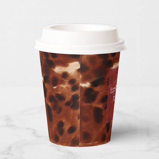 Western crème gevlekt bruin zwart Koeienhuid Papieren Bekers (Rechts)
