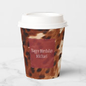 Western crème gevlekt bruin zwart Koeienhuid Papieren Bekers (Voorkant)