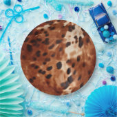 Western crème gevlekt bruin zwart Koeienhuid Papieren Bordje (Feest)