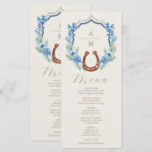 Western Crest Country Boheemse Bloemen Bruiloft Menu (Voorkant / Achterkant)