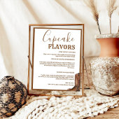 Western Cupcake bruiloft menu teken dessert teken Poster