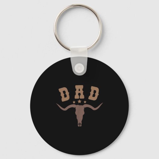 Western Dad First Second Birthday Cowboy Family Ma Sleutelhanger (Voorkant)