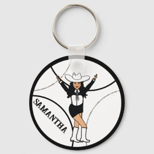 Western/Dancer Sleutelhanger Zwart Wit B