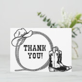 Western dank u bedankkaart (Staand voorkant)