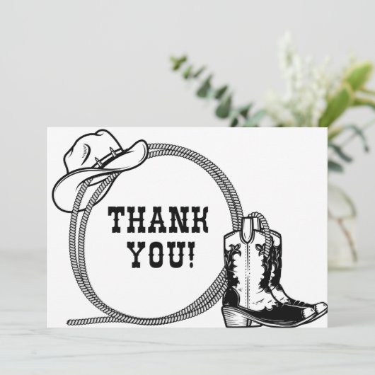 Western dank u bedankkaart (Staand voorkant)