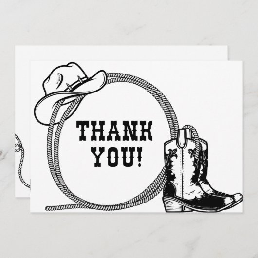 Western dank u bedankkaart (Voorkant / Achterkant)